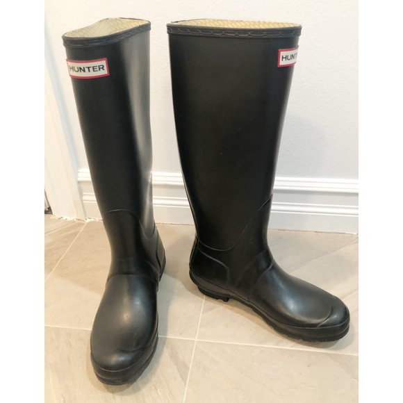 HUNTER ORIGINAL MATTE BLACK TALL RAIN BOOT - Picture 10 of 14
